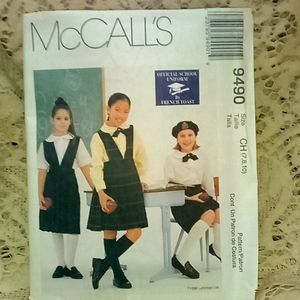 3/$15-🐒-bundlle only-McCalls official school uniform  pattern, 1996, un cut